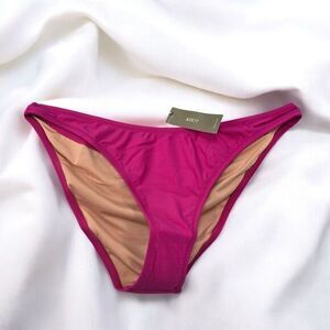 J. Crew Heritage 1989 High Leg Bikini Bottom XLarge Pink High Cut Cheeky‎ Lined